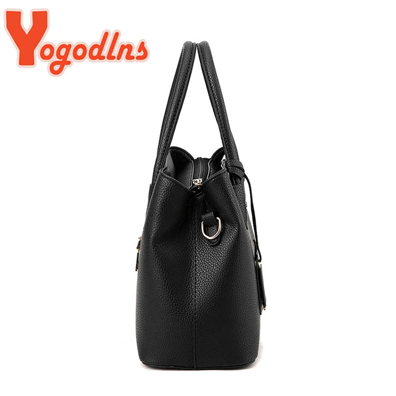 Yogodlns-Bolsa De Couro De Luxo Para Mulheres, Famosa Marca De Designer, Senhoras Bolsas De Mão, Bolsa, Bolsa De Ombro, Moda, Nova