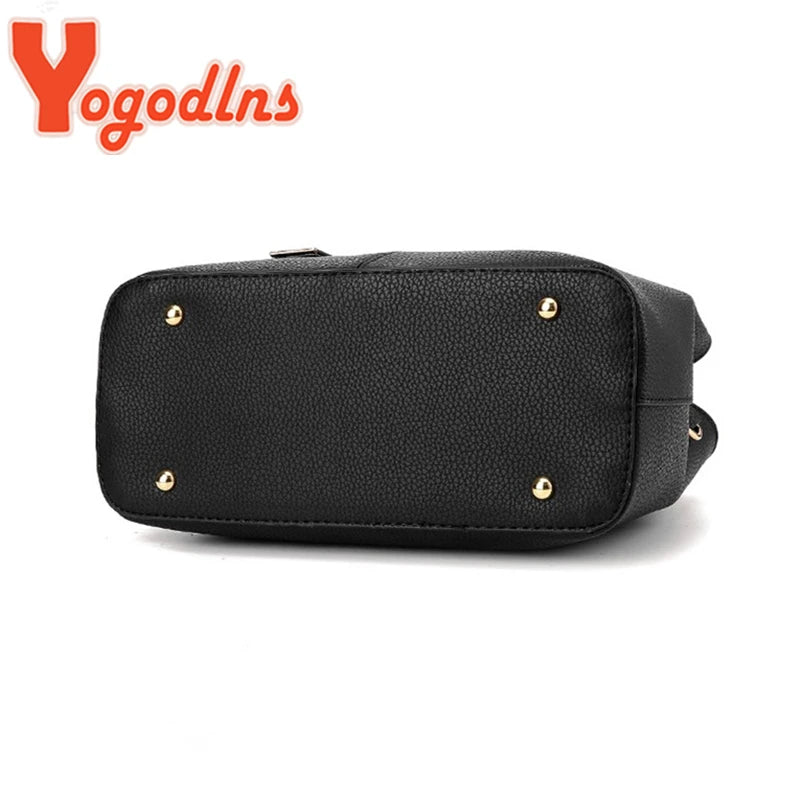 Yogodlns-Bolsa De Couro De Luxo Para Mulheres, Famosa Marca De Designer, Senhoras Bolsas De Mão, Bolsa, Bolsa De Ombro, Moda, Nova