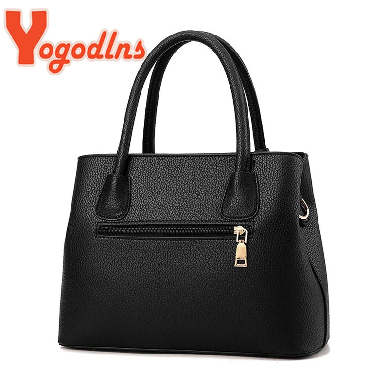 Yogodlns-Bolsa De Couro De Luxo Para Mulheres, Famosa Marca De Designer, Senhoras Bolsas De Mão, Bolsa, Bolsa De Ombro, Moda, Nova