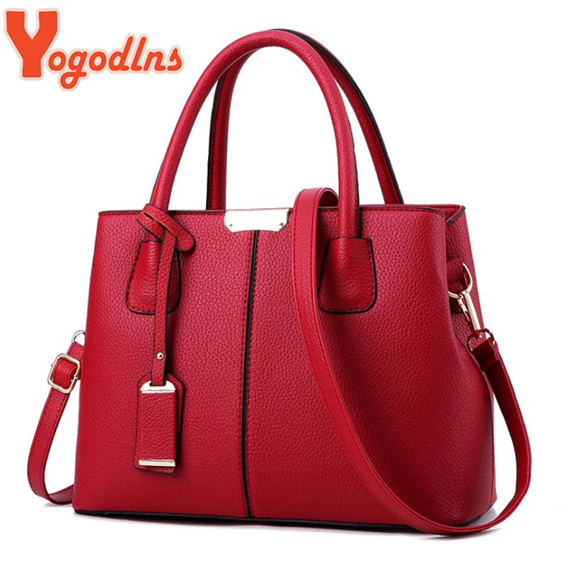 Yogodlns-Bolsa De Couro De Luxo Para Mulheres, Famosa Marca De Designer, Senhoras Bolsas De Mão, Bolsa, Bolsa De Ombro, Moda, Nova