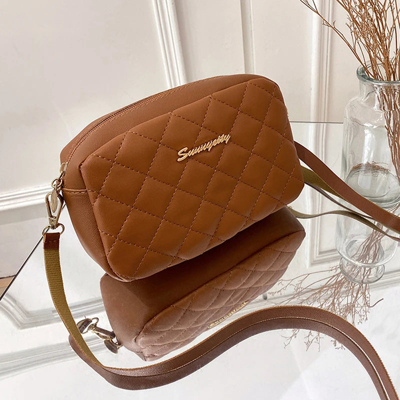 Crossbody de luxo para mulheres, pequeno saco mensageiro para senhoras, bordado Lingge, bolsa de ombro casual, borla, moda feminina