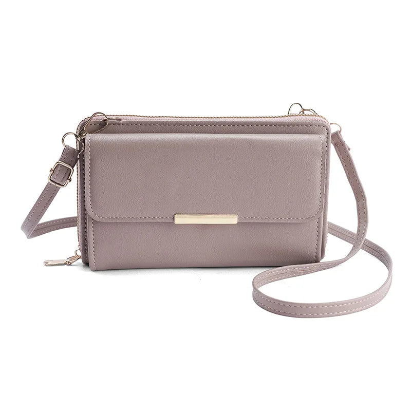 Moda feminina de luxo couro sacos ombro único senhoras grande capacidade crossbody bolsa do telefone móvel feminino mensageiro carteira