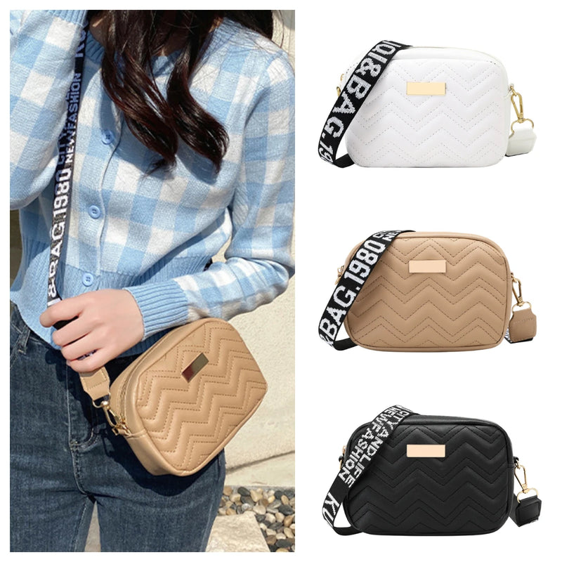 Moda feminina sacos de ombro com padrão de onda cor sólida crossbody saco de couro do plutônio alça de ombro larga bolsa feminina bolsas