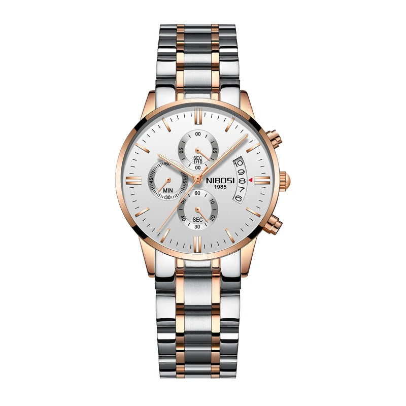 Nibosi relógio de quartzo feminino relógios senhoras aço inoxidável pulseira relógios feminino relogio feminino montre femme