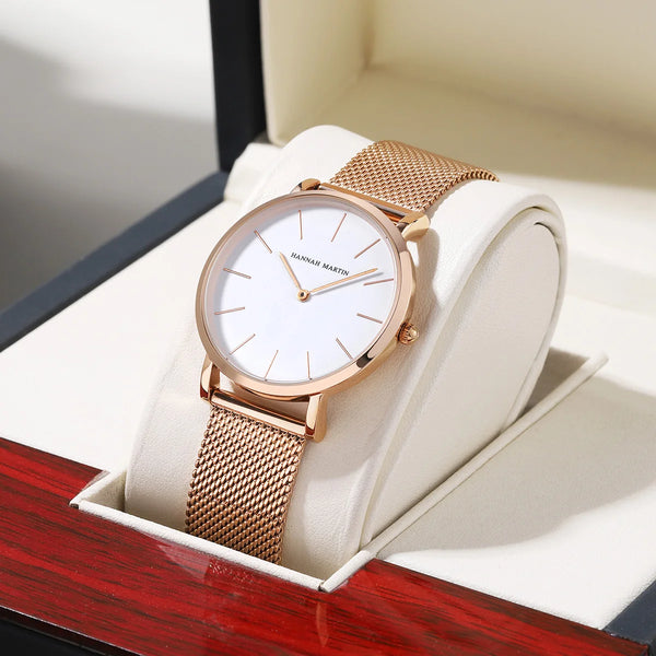 Relógio feminino marca superior movimento de quartzo 36mm ouro rosa à prova dwaterproof água moda nórdico minimalista senhoras relógios