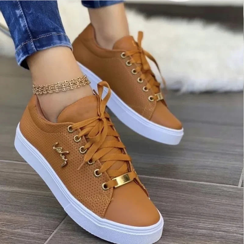 Sapatos antiderrapantes vulcanizados planos retrô para mulheres, tênis de corrida ao ar livre, tênis de caminhada, calçados novos, outono, plus size 43