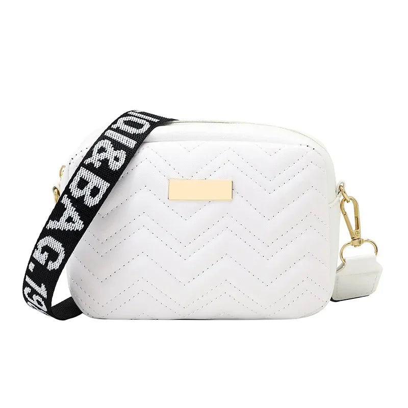 Moda feminina sacos de ombro com padrão de onda cor sólida crossbody saco de couro do plutônio alça de ombro larga bolsa feminina bolsas